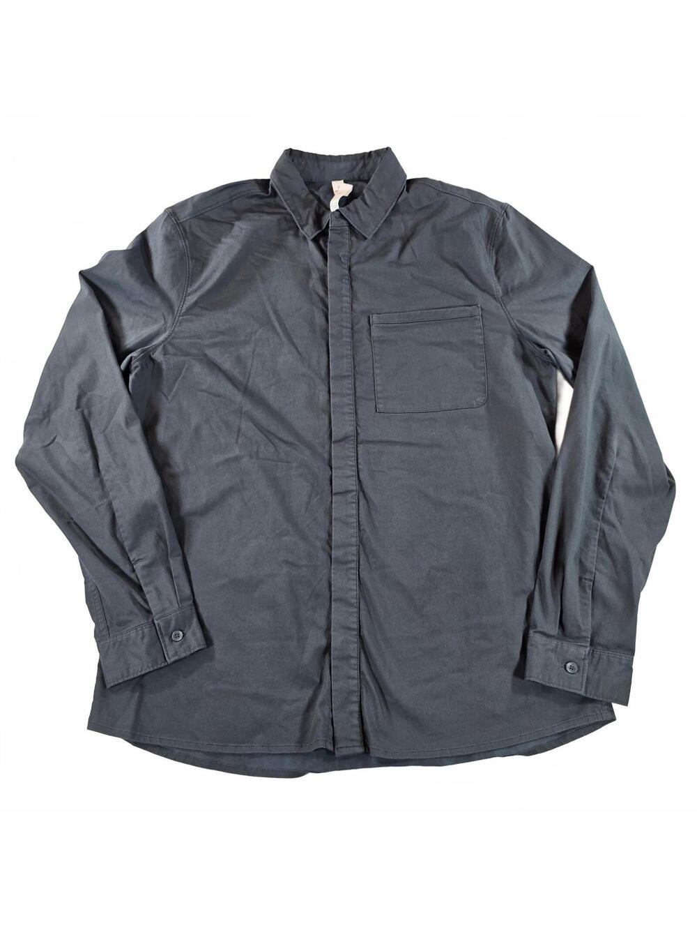 Lululemon Men's Large Black Casual Button-Up Shirt Cotton Blend Relaxed Fit